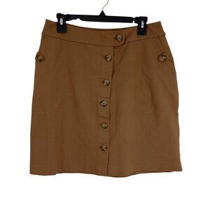 J. Jill Skirt Brown With Pockets Button Front M Petite